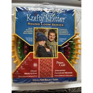 Genuine Provo Craft Knifty Knitter Circular Knitting Round Loom Set NEW